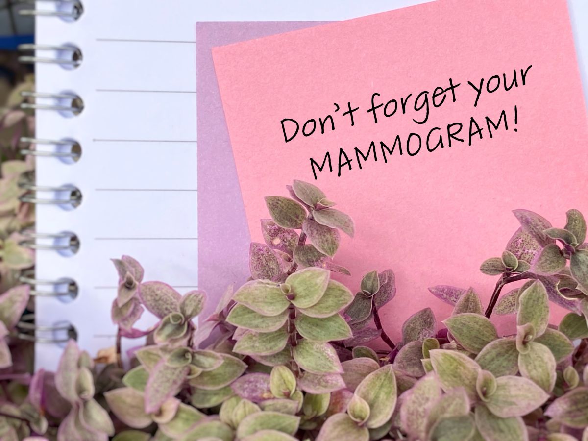 Don't forget your mammogram sign